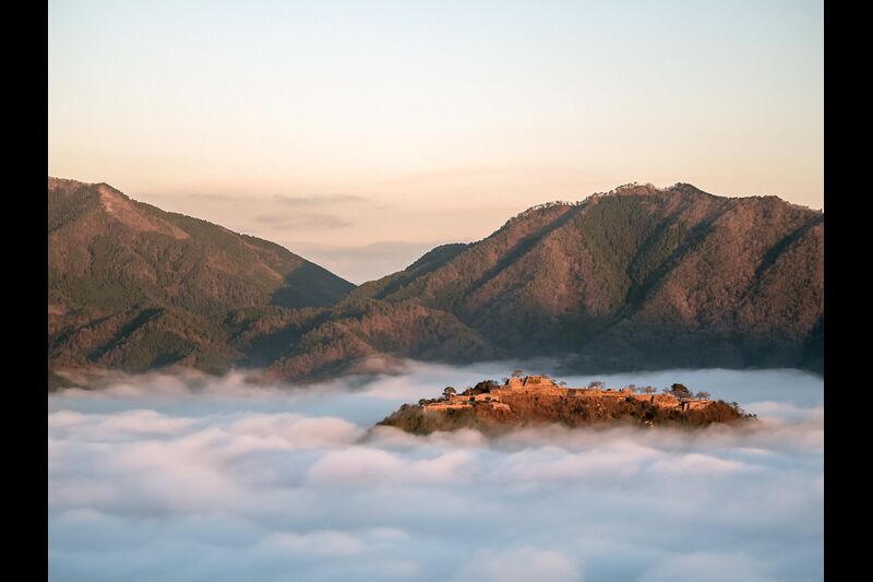 立雲峡から見る竹田城跡の雲海